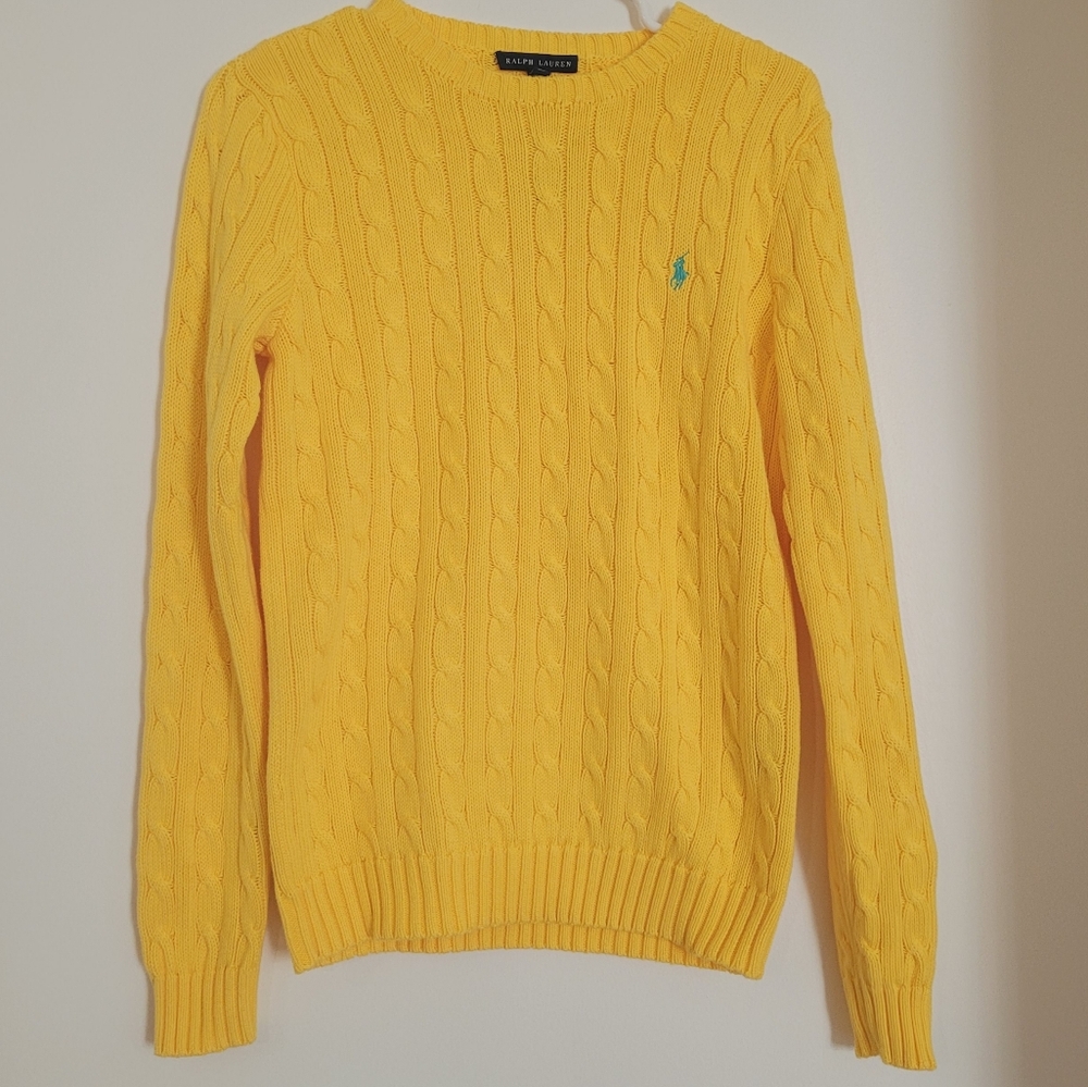 NWT Ralph Lauren Vibrant Yellow Crew Neck Sweater
